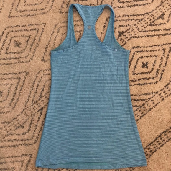 Light blue and purple striped lulu lemon tank top - Picture 2 of 3